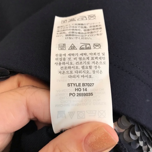 J. Crew Sequin Trim Sweatshirt Navy Blue - Picture 6 of 7